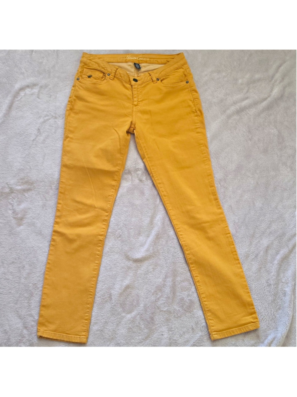 Kenneth Cole New York Womens Mustard Yellow Skinny Jeans Pants Size 27